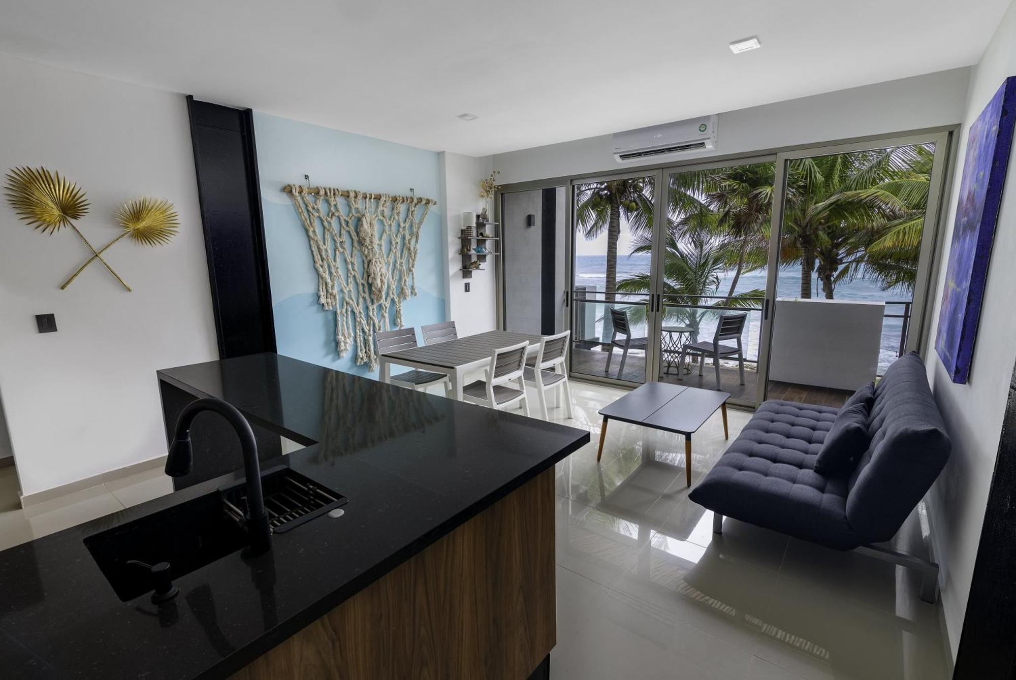 Angelina 28 Beachfront And Family Apartments - Modern And Relaxing Long Stays - 20 Min From Cancun Airport Puerto Morelos Exterior photo